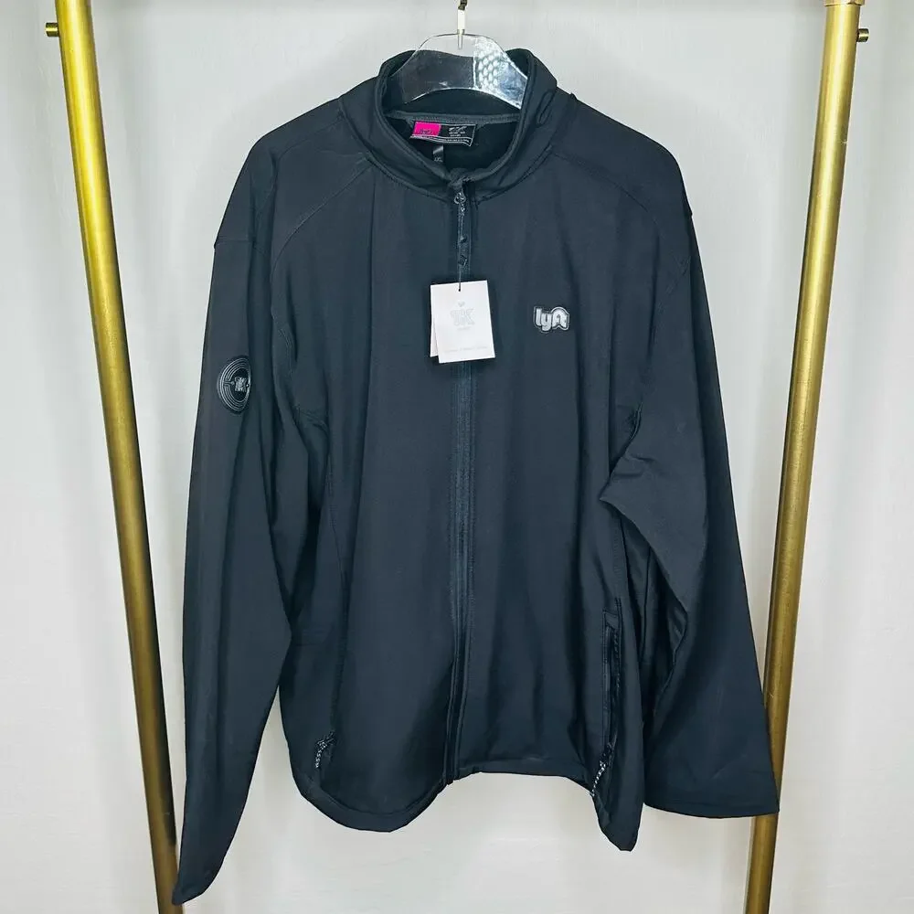 New LYFT Driver Club 1k Jacket Men's 4XL Full Zip Soft Shell Fleece Black